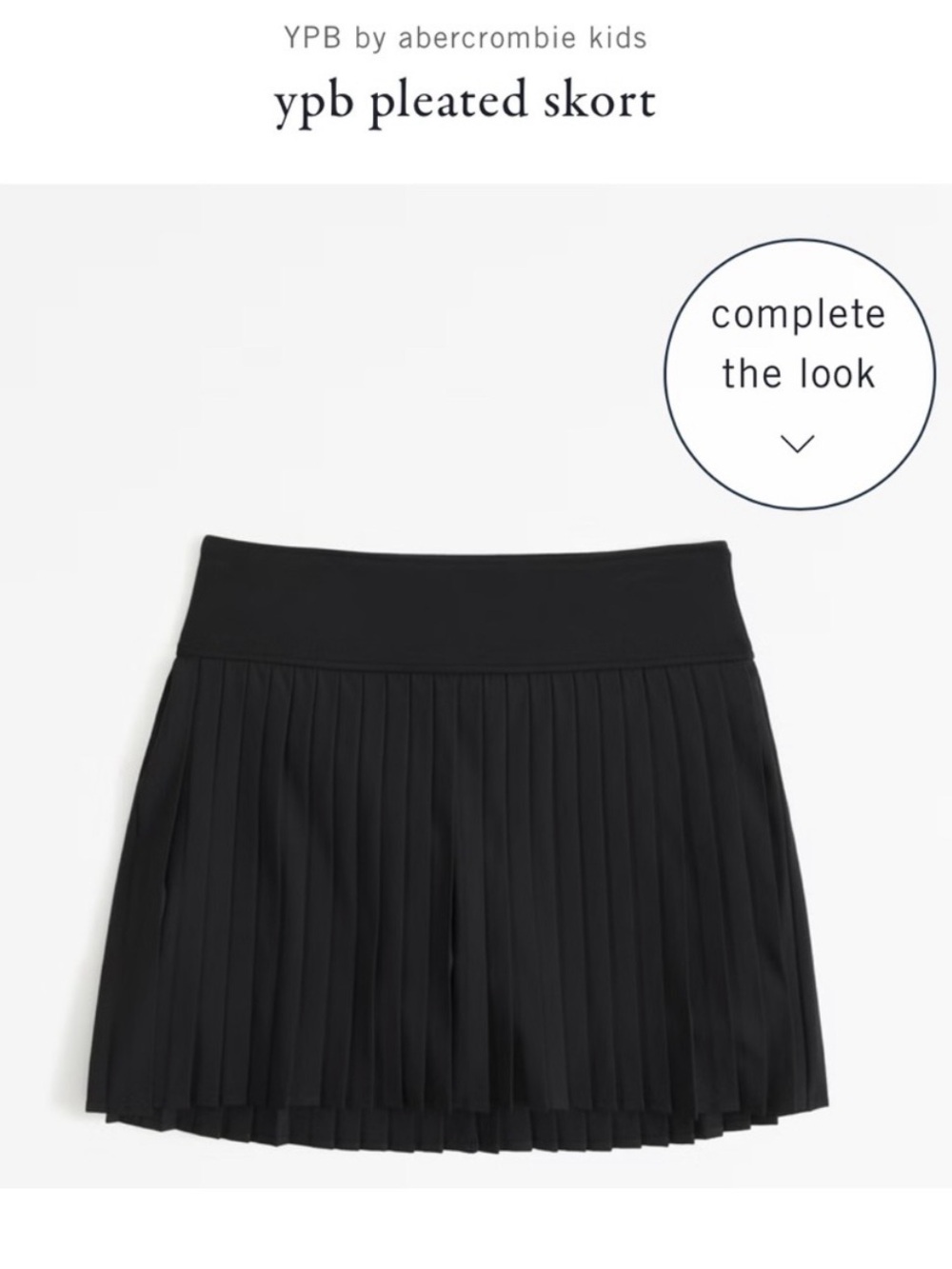 YPB by Abercrombie Kids Black Pleated Skort